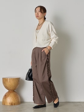 「アイテム（トートバッグ、ブラック系）」を使った、akane.mさん（レディース・162cm）の秋コーディネート