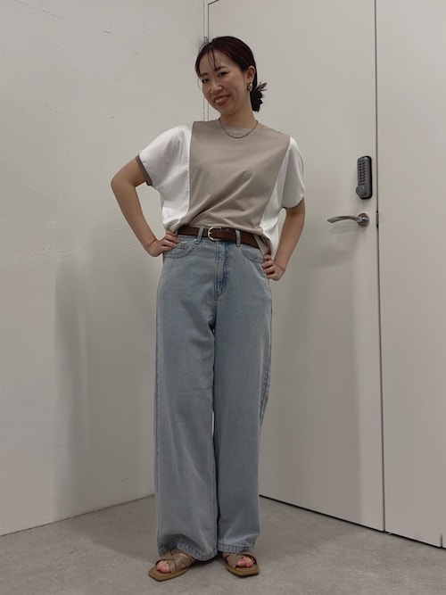セール】【体型カバー／1枚で決まる配色Tシャツ】バックライン