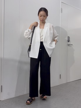 「アイテム（テーラードジャケット）」を使った、akane.mさん（レディース・162cm）の夏コーディネート