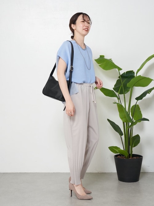 新品　今季　ジェナエスパスメルヴェイユ　ボンディングプリーツパンツ　ブラック 新品 今季 ジェナエスパスメルヴェイユ ボンディングプリーツ