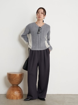 「Jena espace merveilleux（ジェナ　エスパスメルヴェイユ）のカーブラインボンディングパンツ（その他パンツ）」を使った、akane.mさん（レディース・162cm）の秋コーディネート