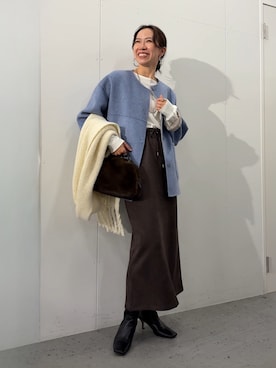「アイテム（マフラー）」を使った、akane.mさん（レディース・162cm）の秋コーディネート