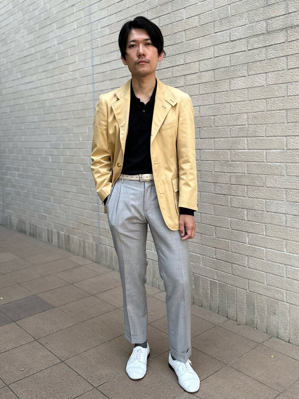 「Repettoのアイテム（バレエシューズ、ホワイト系）」を使った、yuusukeさん（メンズ・168cm）の春コーディネートの1枚目の写真