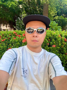 「JJJJound（ジョウンド）のアイテム」を使った、Henry Leeさん（メンズ・168cm）の夏コーディネート