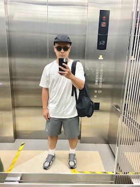 「JJJJound（ジョウンド）のアイテム」を使った、Henry Leeさん（メンズ・168cm）の夏コーディネート