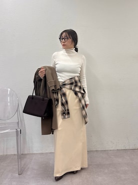 「GALLARDAGALANTE（ガリャルダガランテ）の【2.718】フラップオブロングバッグ（トートバッグ）」を使った、ggnakamuradesuさん（レディース・156cm）の秋コーディネート