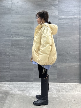 「アイテム（ダウンジャケット/コート、ベージュ系）」を使った、ggnakamuradesuさん（レディース・156cm）の冬コーディネート