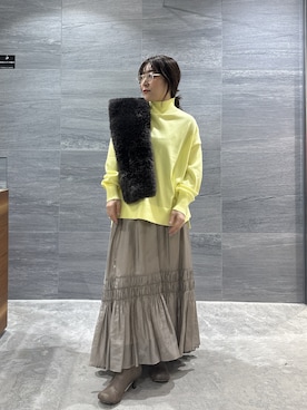 「アイテム（スカート、ベージュ系）」を使った、ggnakamuradesuさん（レディース・156cm）の冬コーディネート