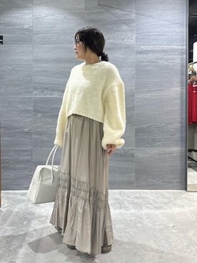 「アイテム（スカート、ベージュ系）」を使った、ggnakamuradesuさん（レディース・156cm）の冬コーディネート