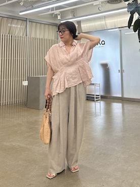 「ピンクシャツ」｜ggnakamuradesuさん（レディース・156cm）の春コーディネート