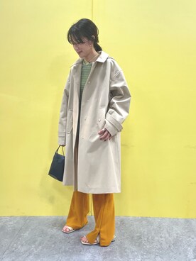 「Ray BEAMS（レイビームス）のアイテム（ステンカラーコート）」を使った、yuumiさん（レディース・155cm）の冬コーディネート