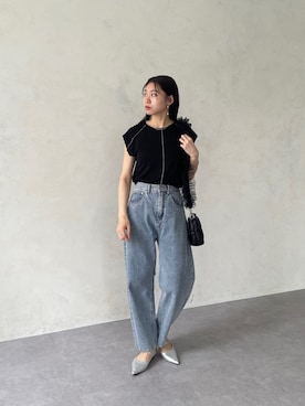 「シルバーシューズ」｜「アイテム（PC・スマホグッズ/家電）」を使った、shizukaさん（レディース・165cm）の夏コーディネート