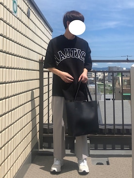 「BASECONTROL（ベースコントロール）のアイテム（バッグ）」を使った、Rさん（メンズ・173cm）の夏コーディネート