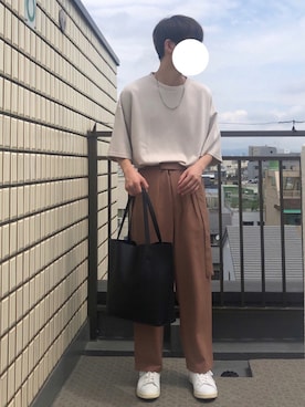 「BASECONTROL（ベースコントロール）のアイテム（バッグ）」を使った、Rさん（メンズ・173cm）の夏コーディネート