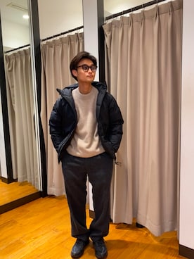 「URBAN RESEARCH（アーバンリサーチ）のアイテム（スラックス）」を使った、ryutoさん（メンズ・163cm）の冬コーディネート