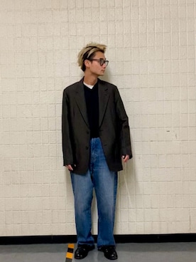 「URBAN RESEARCH（アーバンリサーチ）のnew basic　WOOL LINEN JACKET（テーラードジャケット、ブラウン系）」を使った、ryutoさん（メンズ・163cm）の秋コーディネート