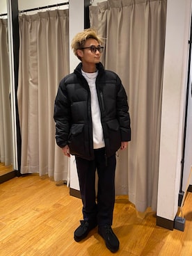 「寒い」｜「アイテム（ダウンジャケット/コート）」を使った、ryutoさん（メンズ・163cm）の冬コーディネート
