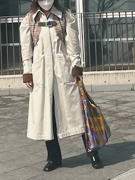 「MAISON SPECIAL（メゾンスペシャル）のアイテム（トレンチコート）」を使った、eriさん（レディース・158cm）の春コーディネート