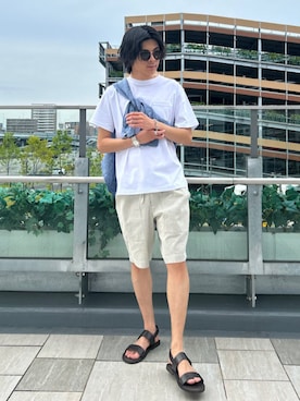 「アイテム（チノパンツ）」を使った、藤井さん（メンズ・171cm）の夏コーディネート