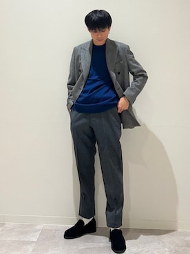 「アイテム（ローファー）」を使った、藤井さん（メンズ・171cm）の秋コーディネート