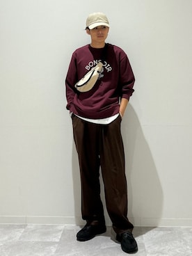 「SHIPS Colors（シップス カラーズ）のアイテム（スウェット）」を使った、藤井さん（メンズ・171cm）の秋コーディネート