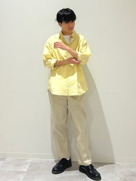 「シルケット」｜藤井さん（メンズ・171cm）の夏コーディネート