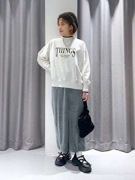 「アイテム（スウェット）」を使った、chinatsuさん（レディース・161cm・30代）の冬コーディネート