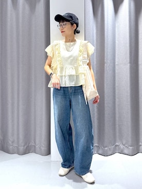 「アイテム（キャップ）」を使った、chinatsuさん（レディース・162cm・30代）の夏コーディネート