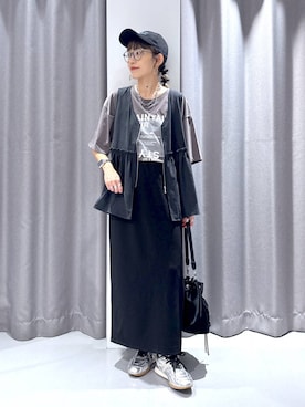 「アイテム（ベスト）」を使った、chinatsuさん（レディース・162cm・30代）の夏コーディネート