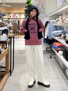 「アイテム（スウェットパンツ）」を使った、Haruneさん（レディース・167cm・30代）の冬コーディネート