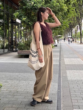 「アイテム（ベスト）」を使った、Haruneさん（レディース・167cm・30代）の夏コーディネート