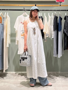 「bijorie（ビジュリィ）の【bijorie】カップ付きホルターネックアメスリ／NEW BASIC 25SS（インナーウェア/肌着）」を使った、Haruneさん（レディース・167cm）の夏コーディネート