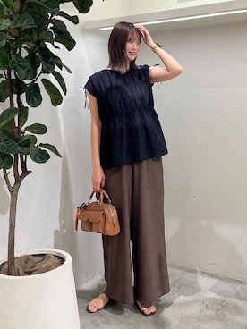 「アイテム（ボストンバッグ）」を使った、Haruneさん（レディース・167cm・30代）の夏コーディネート