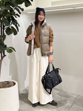 「アイテム（ベスト）」を使った、Haruneさん（レディース・167cm・30代）の秋コーディネート