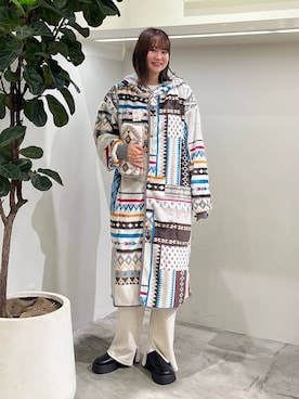 「アイテム（ブランケット）」を使った、Haruneさん（レディース・167cm・30代）の秋コーディネート
