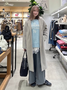 「アイテム（チェスターコート）」を使った、Haruneさん（レディース・167cm・30代）の冬コーディネート