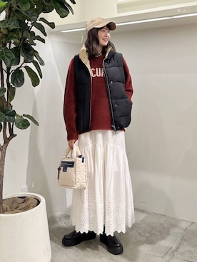 「アイテム（ベスト）」を使った、Haruneさん（レディース・167cm・30代）の秋コーディネート