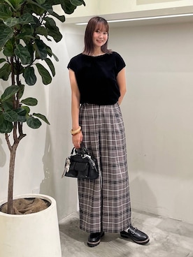「アイテム（ボストンバッグ）」を使った、Haruneさん（レディース・167cm）の夏コーディネート