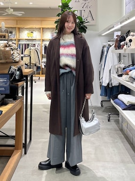 「アイテム（チェスターコート）」を使った、Haruneさん（レディース・167cm・30代）の冬コーディネート