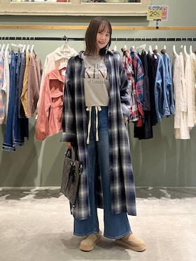「アイテム（シャツワンピース）」を使った、Haruneさん（レディース・167cm）の秋コーディネート