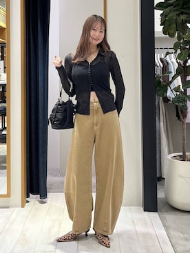 「アイテム（アンダーウェア、ブラック系）」を使った、Haruneさん（レディース・167cm）の秋コーディネート