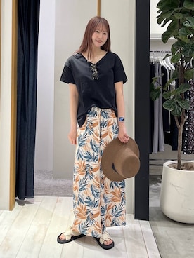 「BAYFLOW（ベイフロー）のアイテム（帽子）」を使った、Haruneさん（レディース・167cm）の春コーディネート