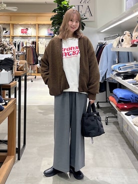 「アイテム（ニットキャップ/ビーニー）」を使った、Haruneさん（レディース・167cm・30代）の冬コーディネート