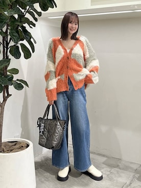 「アイテム（ブラジャー）」を使った、Haruneさん（レディース・167cm）の秋コーディネート