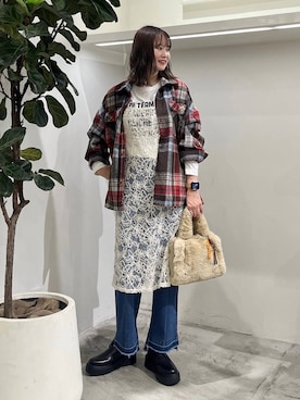 「アイテム（ワンピース/ドレス）」を使った、Haruneさん（レディース・167cm・30代）の秋コーディネート