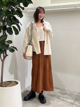 「アイテム（インナーウェア/肌着）」を使った、Haruneさん（レディース・167cm）の秋コーディネート