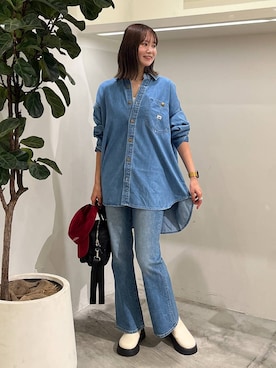 「アイテム（チュニック）」を使った、Haruneさん（レディース・167cm）の秋コーディネート