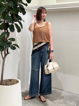 「アイテム（ボストンバッグ）」を使った、Haruneさん（レディース・167cm・30代）の夏コーディネート
