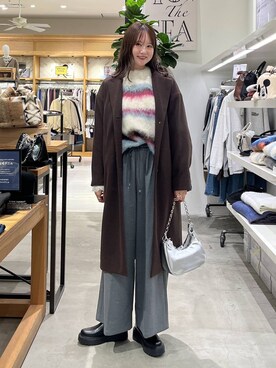 「アイテム（ハンドバッグ、シルバー系）」を使った、Haruneさん（レディース・167cm）の冬コーディネート