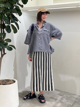 「アイテム（キャップ）」を使った、Haruneさん（レディース・167cm・30代）の夏コーディネート